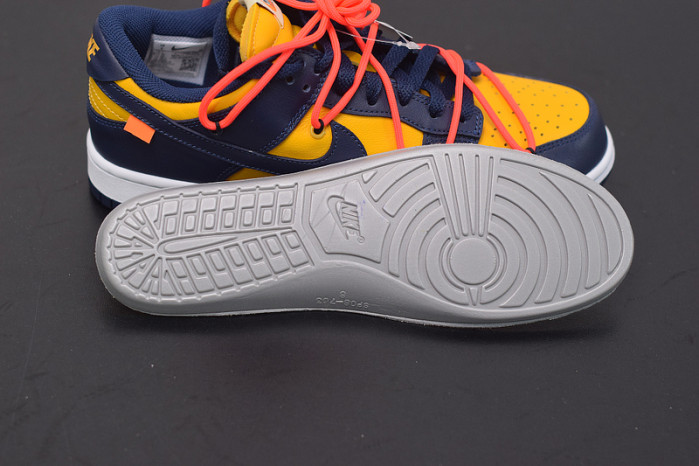 nike dunk low off-white university gold midnight navy ct0856-700