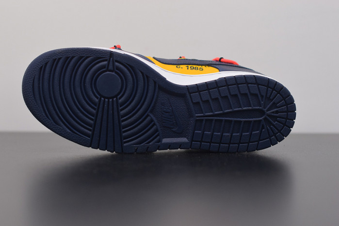 nike dunk low off-white university gold midnight navy ct0856-700